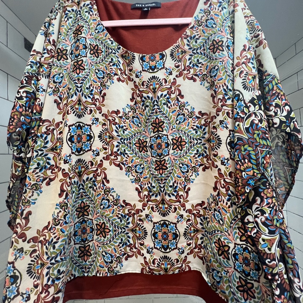 Terra & Sky Multicolor Printed Women's Top